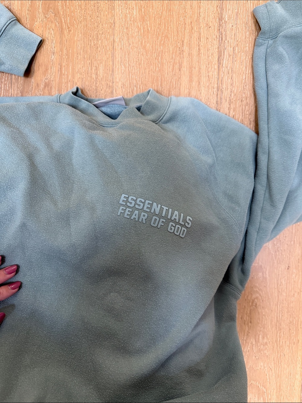 Essentials Crewneck Sweatshirt in Sage Green - Picture 9 of 9